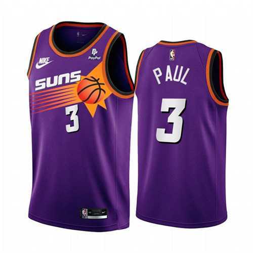 Men%27s Phoenix Suns #3 Chris Paul Purple Stitched Basketball Jersey Dzhi->phoenix suns->NBA Jersey